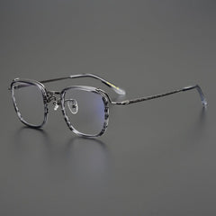Xarles Square Titanium Glasses Frame Rectangle Frames Southood GrayLeopard 