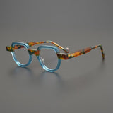 Xeno Handmade Vintage Acetate Glasses Frame Geometric Frames Southood Blue 
