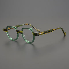 Xeno Handmade Vintage Acetate Glasses Frame Geometric Frames Southood Green 