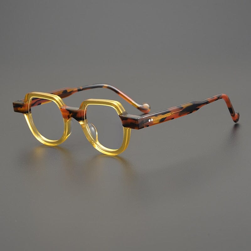 Xeno Handmade Vintage Acetate Glasses Frame Geometric Frames Southood Yellow 