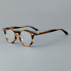 Xylon Acetate Vintage Eyeglasses Frame Cat Eye Frames Southood Yellow Stripe 