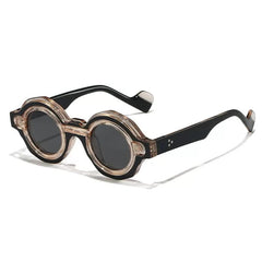 Yamal Vintage Eyeglasses Frame With Sunglasses Clips Round Frames Southood Clear Pink 