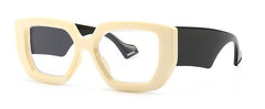 Yedda Retro Thick Glasses Frame Geometric Frames Southood beige yellow black 