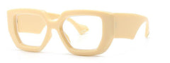 Yedda Retro Thick Glasses Frame Geometric Frames Southood beige yellow clear 