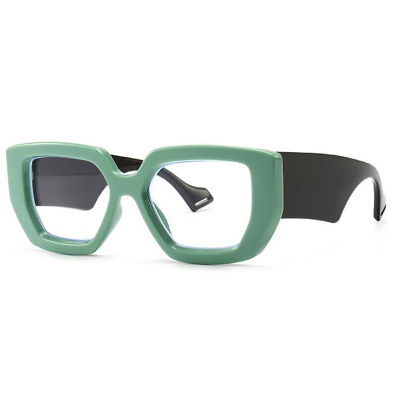 Yedda Retro Thick Glasses Frame Geometric Frames Southood green clear 