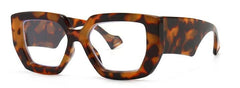 Yedda Retro Thick Glasses Frame Geometric Frames Southood leopard clear 