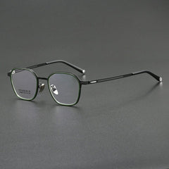 Yeremy Vintage TR90 Alloy Eyeglasses Frame Geometric Frames Southood Black Green 