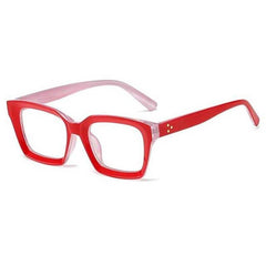Yolanda Vintage Square Glasses Frame Rectangle Frames Southood C3 red clear 