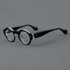 Yuki Vintage Acetate Glasses Frame Round Frames Southood Black Clear 