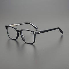 Yves Rectangle Acetate Glasses Frame Rectangle Frames Southood Black 