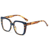 Yvette Popular Rectangle Glasses Frames Rectangle Frames Southood C5 blue leopard 