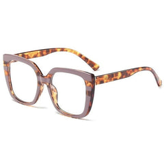 Yvette Popular Rectangle Glasses Frames Rectangle Frames Southood C6 purple leopard 