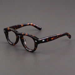 Zain Vintage Acetate Glasses Frame Oval Frames Southood Leopard 