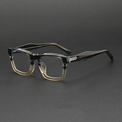 Zizou High Quality Vintage Acetate Glasses Rectangle Frames Southood Gray Green Stripe 