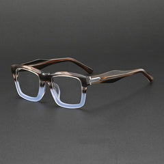 Zizou High Quality Vintage Acetate Glasses Rectangle Frames Southood Tea Stripe 