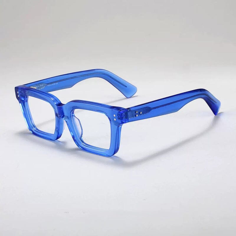 Zywoo Vintage Square Acetate Glasses Frame Rectangle Frames Southood Blue 
