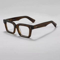 Zywoo Vintage Square Acetate Glasses Frame Rectangle Frames Southood Brown 